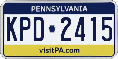 PA license plate KPD2415