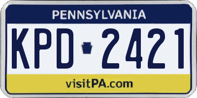 PA license plate KPD2421