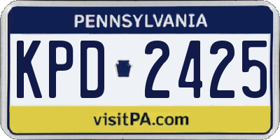 PA license plate KPD2425