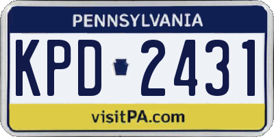 PA license plate KPD2431