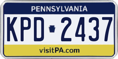 PA license plate KPD2437