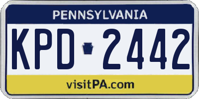 PA license plate KPD2442