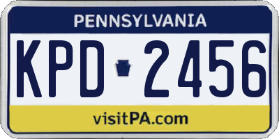 PA license plate KPD2456