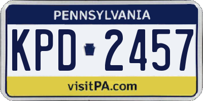 PA license plate KPD2457