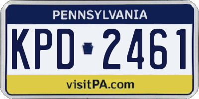PA license plate KPD2461
