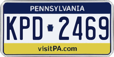 PA license plate KPD2469