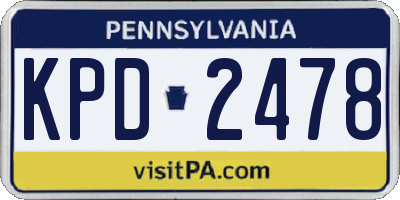 PA license plate KPD2478