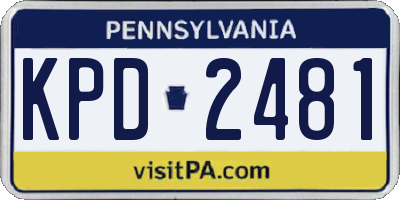 PA license plate KPD2481