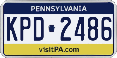 PA license plate KPD2486