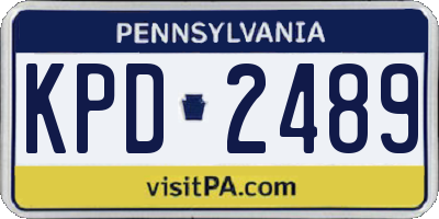PA license plate KPD2489