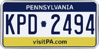 PA license plate KPD2494