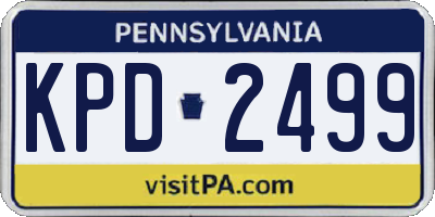 PA license plate KPD2499