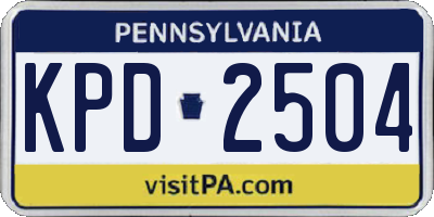 PA license plate KPD2504