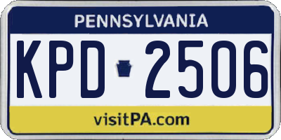 PA license plate KPD2506