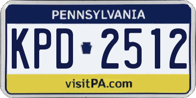 PA license plate KPD2512