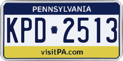 PA license plate KPD2513