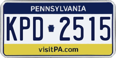 PA license plate KPD2515
