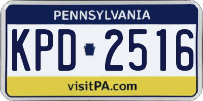 PA license plate KPD2516