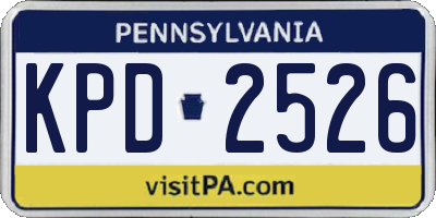 PA license plate KPD2526