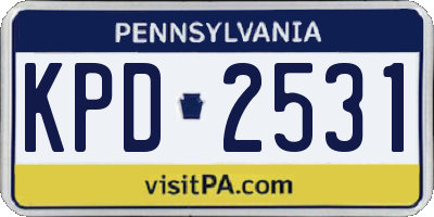 PA license plate KPD2531