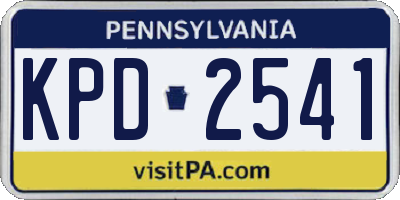 PA license plate KPD2541