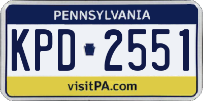 PA license plate KPD2551