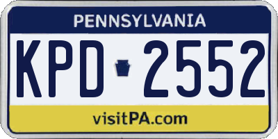 PA license plate KPD2552