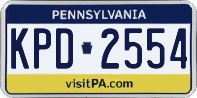 PA license plate KPD2554