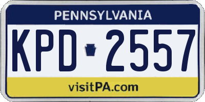 PA license plate KPD2557