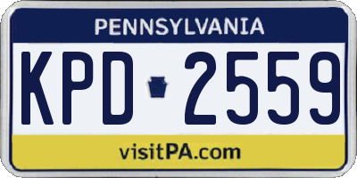 PA license plate KPD2559