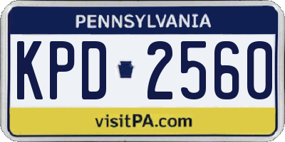 PA license plate KPD2560