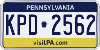 PA license plate KPD2562