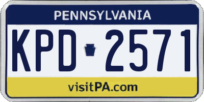 PA license plate KPD2571