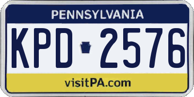 PA license plate KPD2576