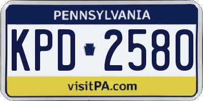 PA license plate KPD2580
