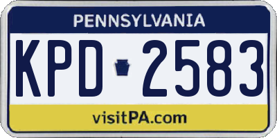 PA license plate KPD2583