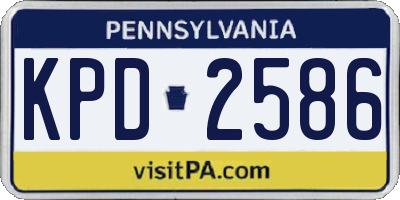 PA license plate KPD2586