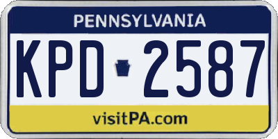 PA license plate KPD2587