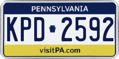 PA license plate KPD2592