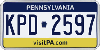PA license plate KPD2597