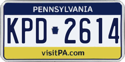 PA license plate KPD2614