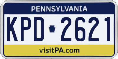PA license plate KPD2621