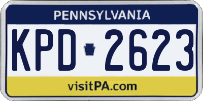 PA license plate KPD2623