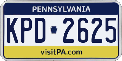 PA license plate KPD2625