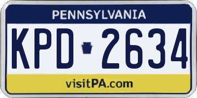 PA license plate KPD2634