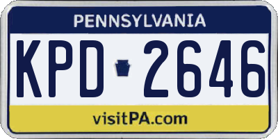 PA license plate KPD2646