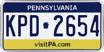 PA license plate KPD2654