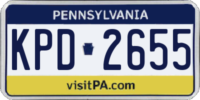 PA license plate KPD2655
