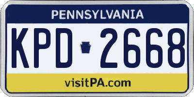 PA license plate KPD2668