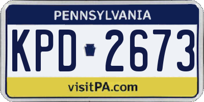 PA license plate KPD2673